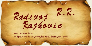 Radivoj Rajković vizit kartica
